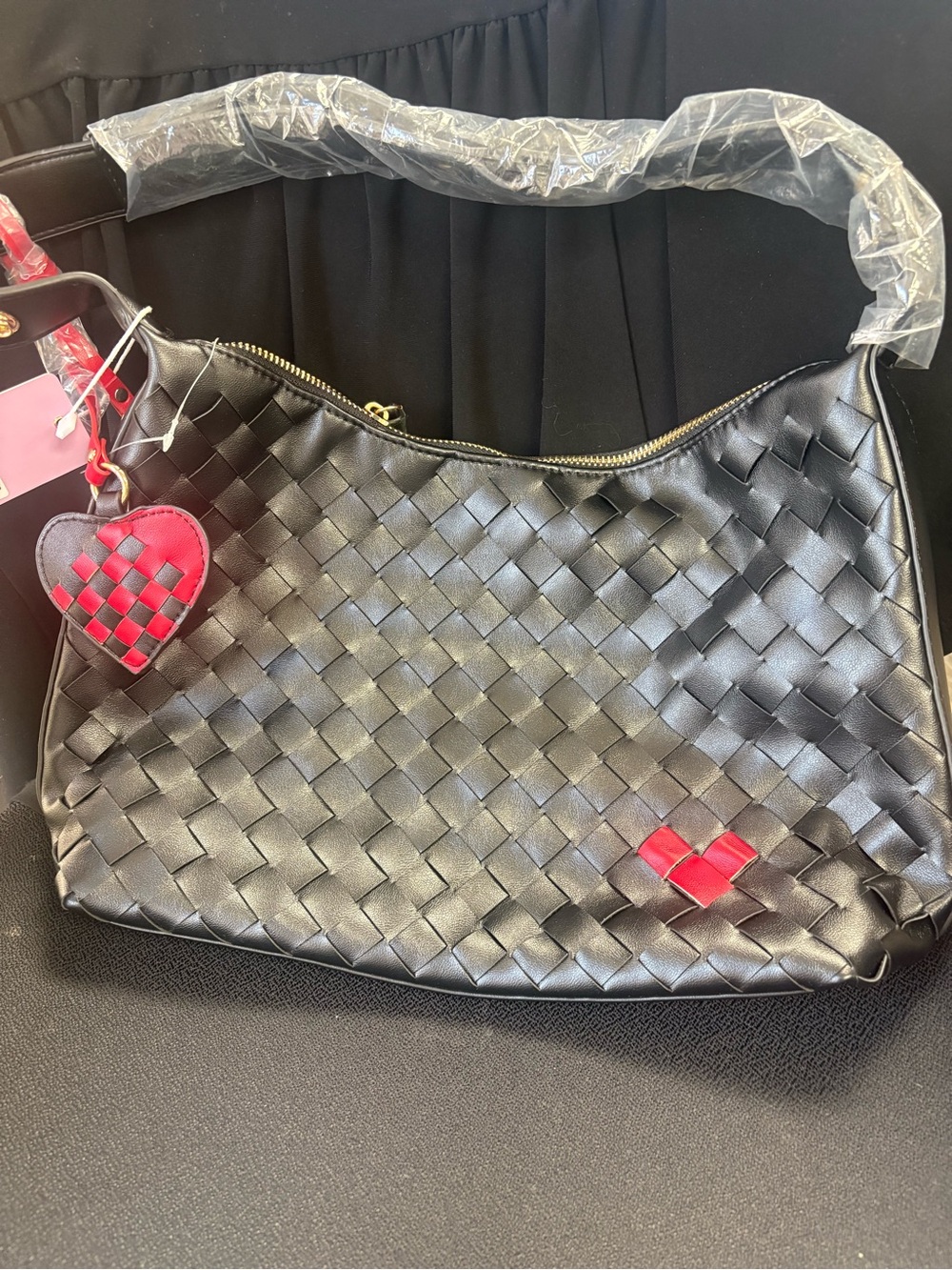 NWT! BottegaVeneta LOOK A LIKE Wallace Bag Valentine’s Edition, Black/Red